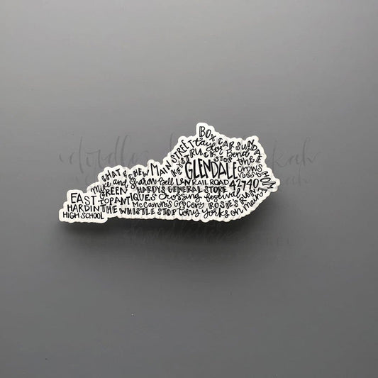 Glendale KY Word Art Sticker - Sticker