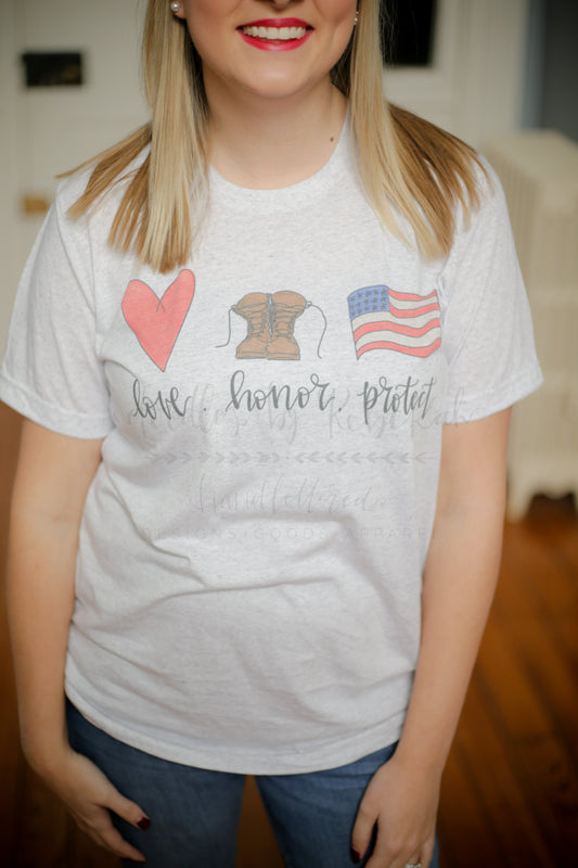 Love. Honor. Protect Tee