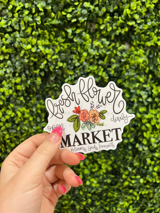 Fresh Flowers Market Sticker