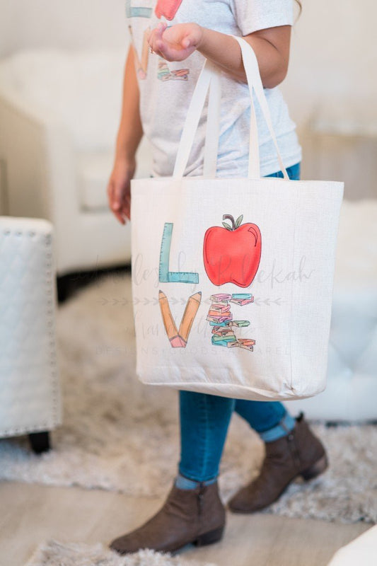 ‘LOVE’ Back to School Tote - Doodles by Rebekah