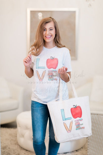 ‘LOVE’ Back to School Tote - Doodles by Rebekah