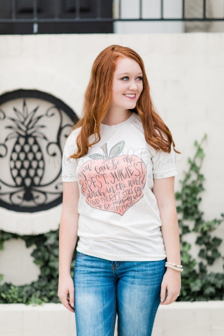 Peach Tee - Doodles by Rebekah