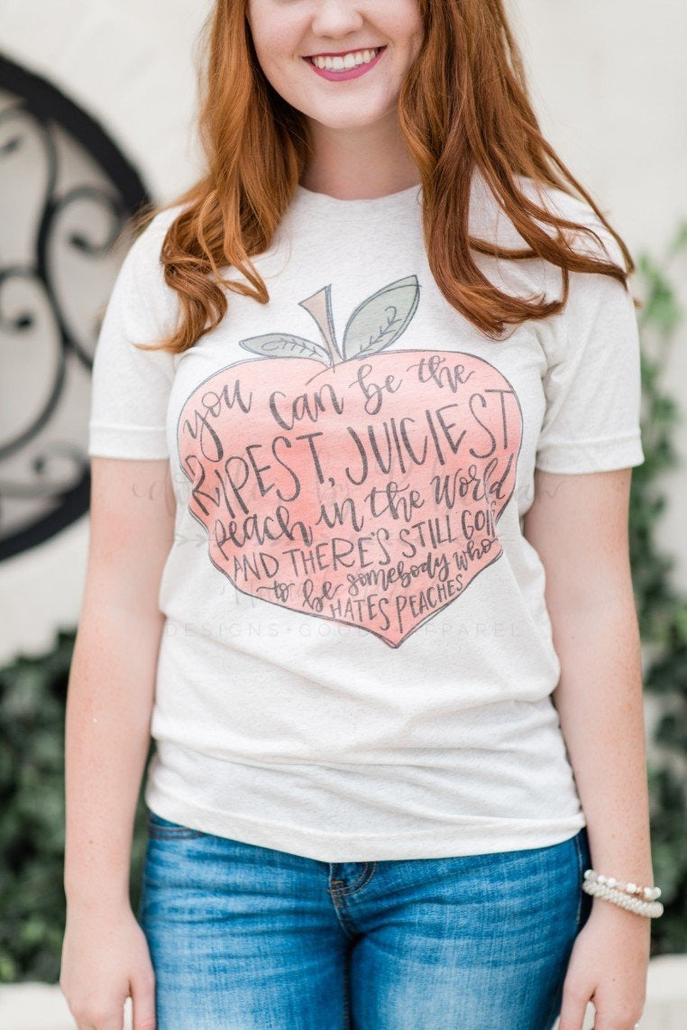 Peach Tee - Doodles by Rebekah