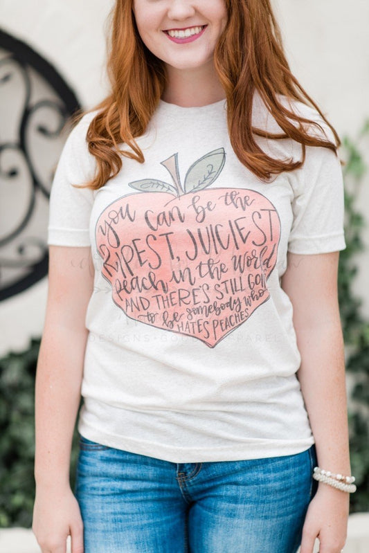 Peach Tee - Doodles by Rebekah