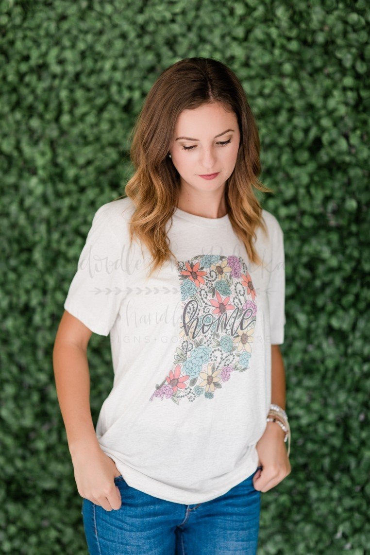 Indiana Floral Tee - Doodles by Rebekah