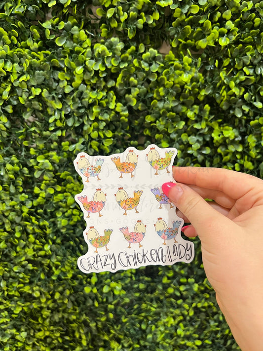Crazy Chicken Lady Sticker