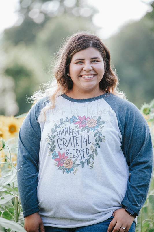 Thankful Grateful Blessed Wreath - Tees