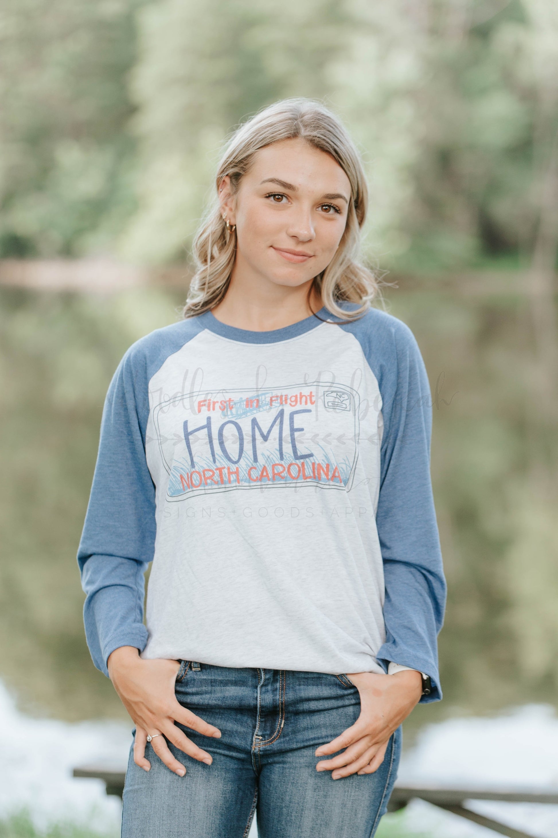 North Carolina License Plate - Baseball Tee