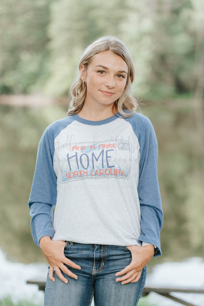 North Carolina License Plate - Baseball Tee
