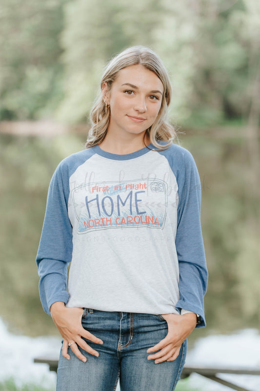 North Carolina License Plate - Baseball Tee