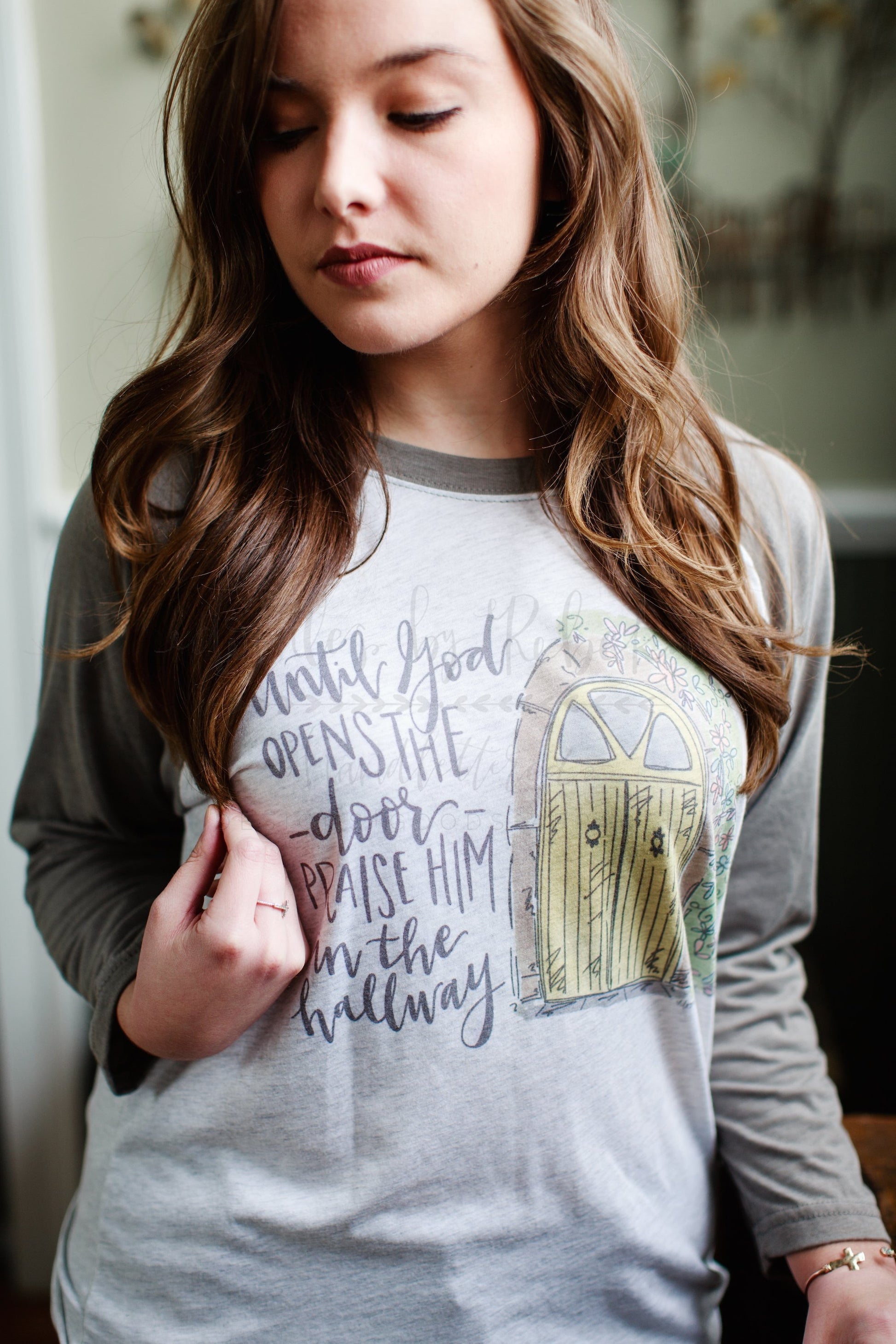 Praise Him in the Hallway Raglan or Tee - Doodles by Rebekah