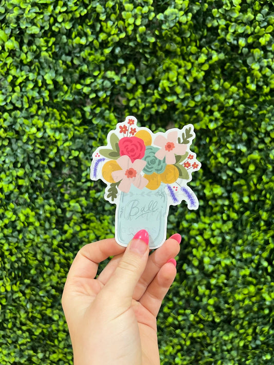 Ball Jar Bouquet Sticker