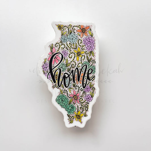 Illinois Floral Home Sticker