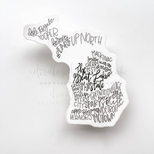 Michigan Word Art Sticker