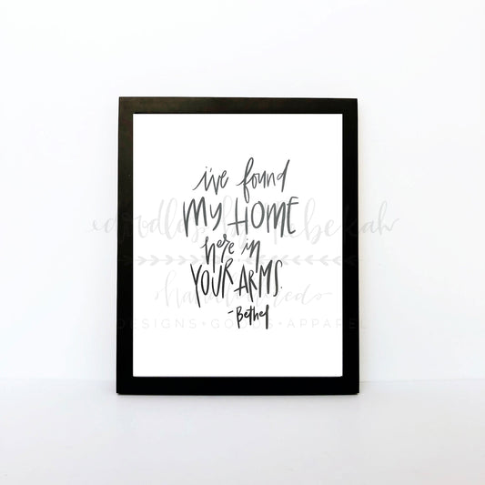I've Found My Home Here In Your Arms 8x10 Print - Doodles by Rebekah