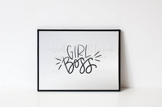 Girl Boss 8x10 Print - Doodles by Rebekah