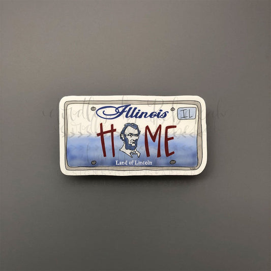 Illinois License Plate Sticker - Doodles by Rebekah