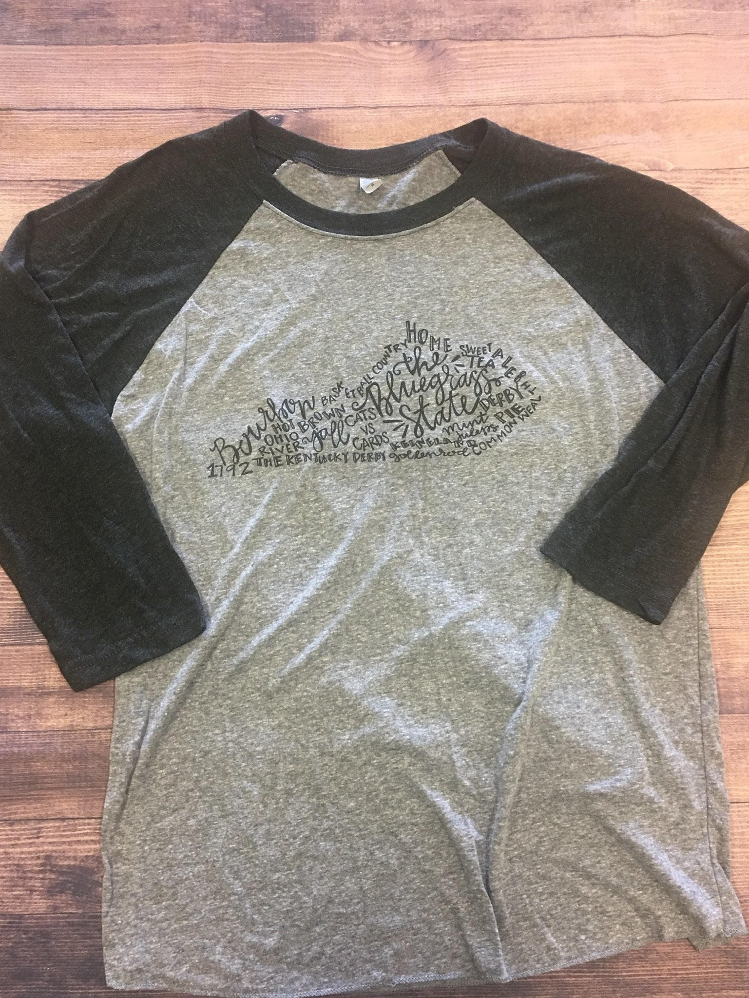 Bluegrass State Word Art - Baseball Tee