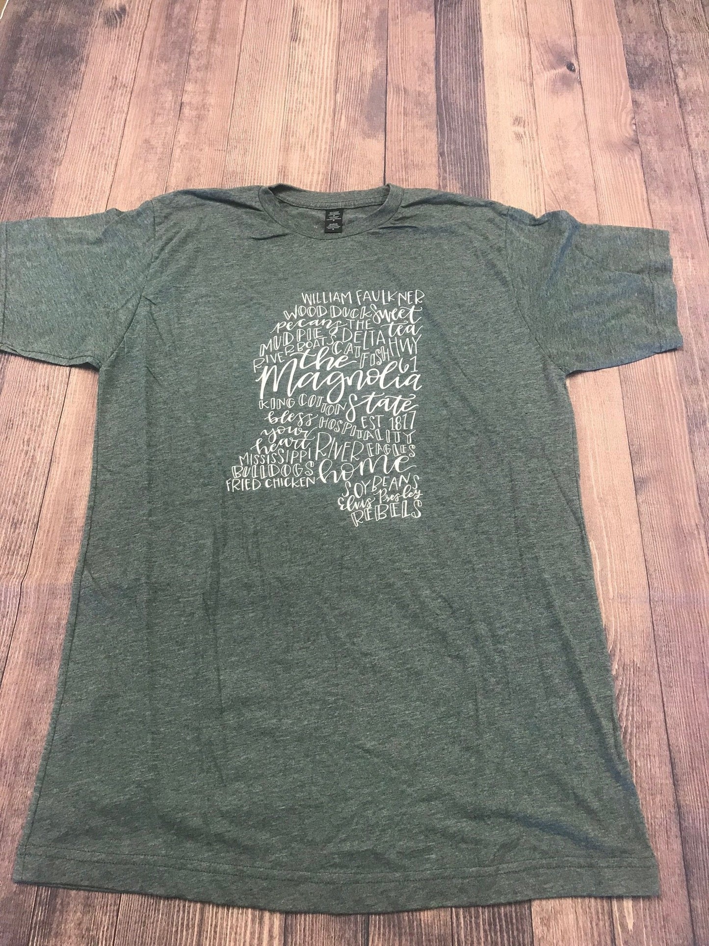 Mississippi Word Art Charcoal Tee - Tees