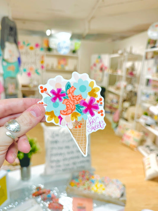 Be Sweet Flower Cone Sticker