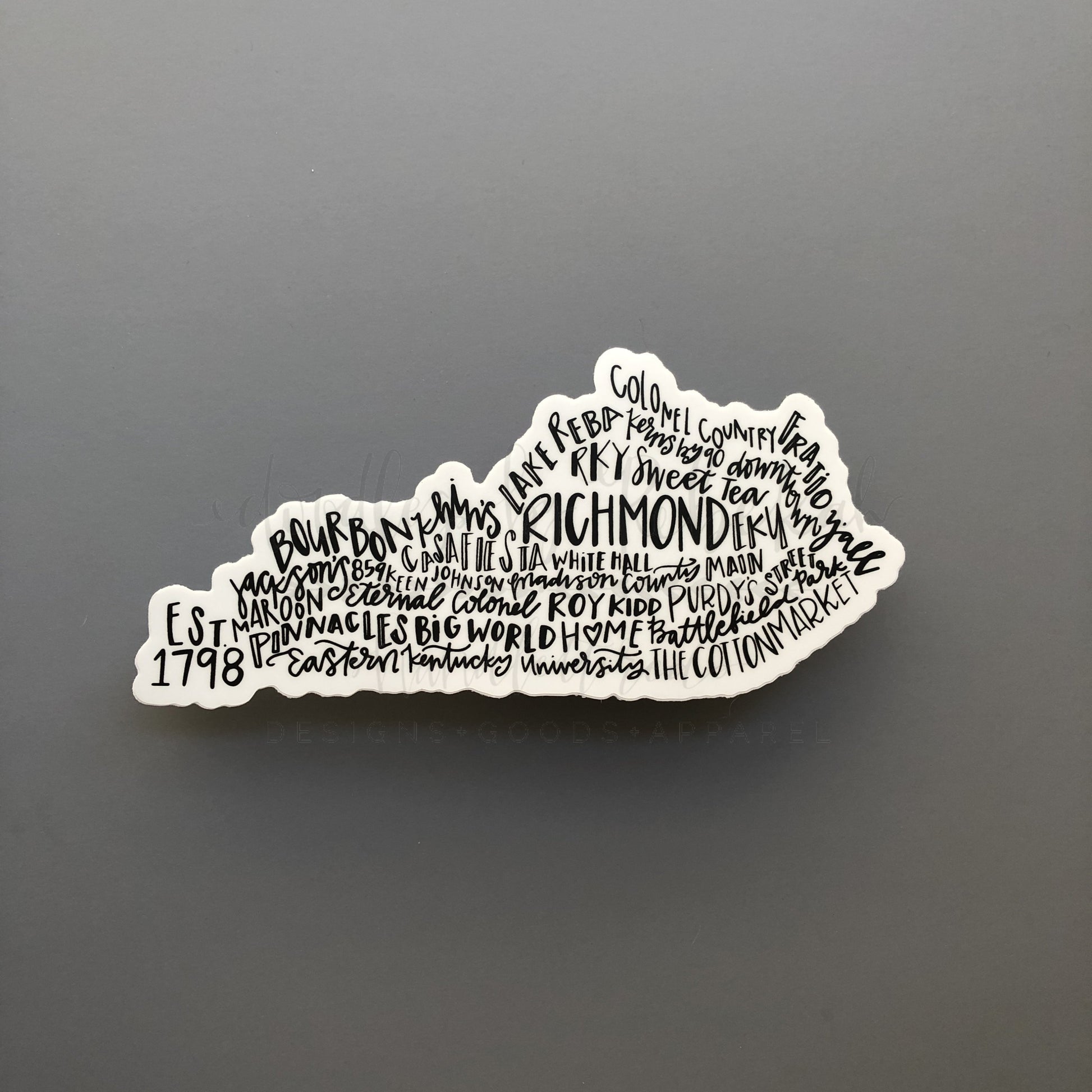 Richmond, KY Word Art Sticker - Doodles by Rebekah