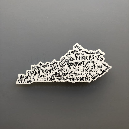 Somerset, KY Word Art Sticker - Doodles by Rebekah