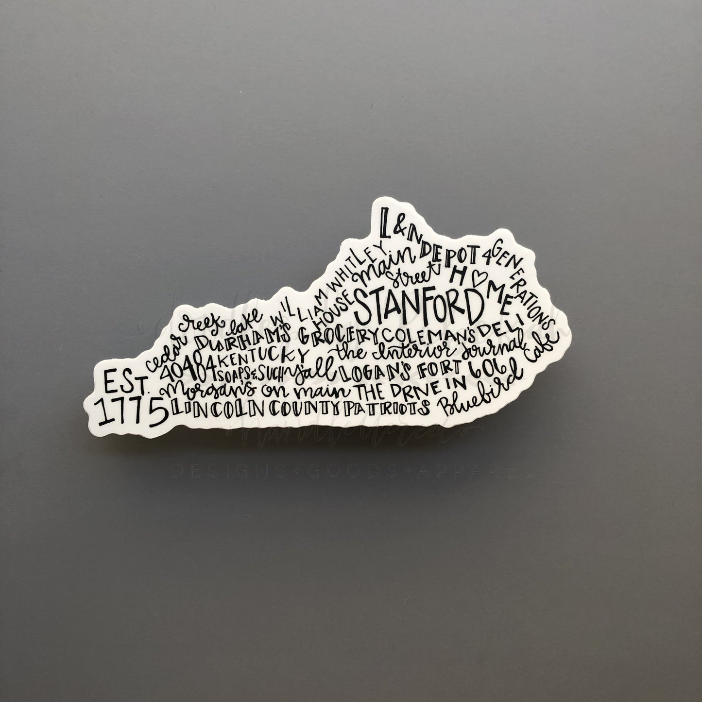 Stanford, KY Word Art Sticker - Doodles by Rebekah