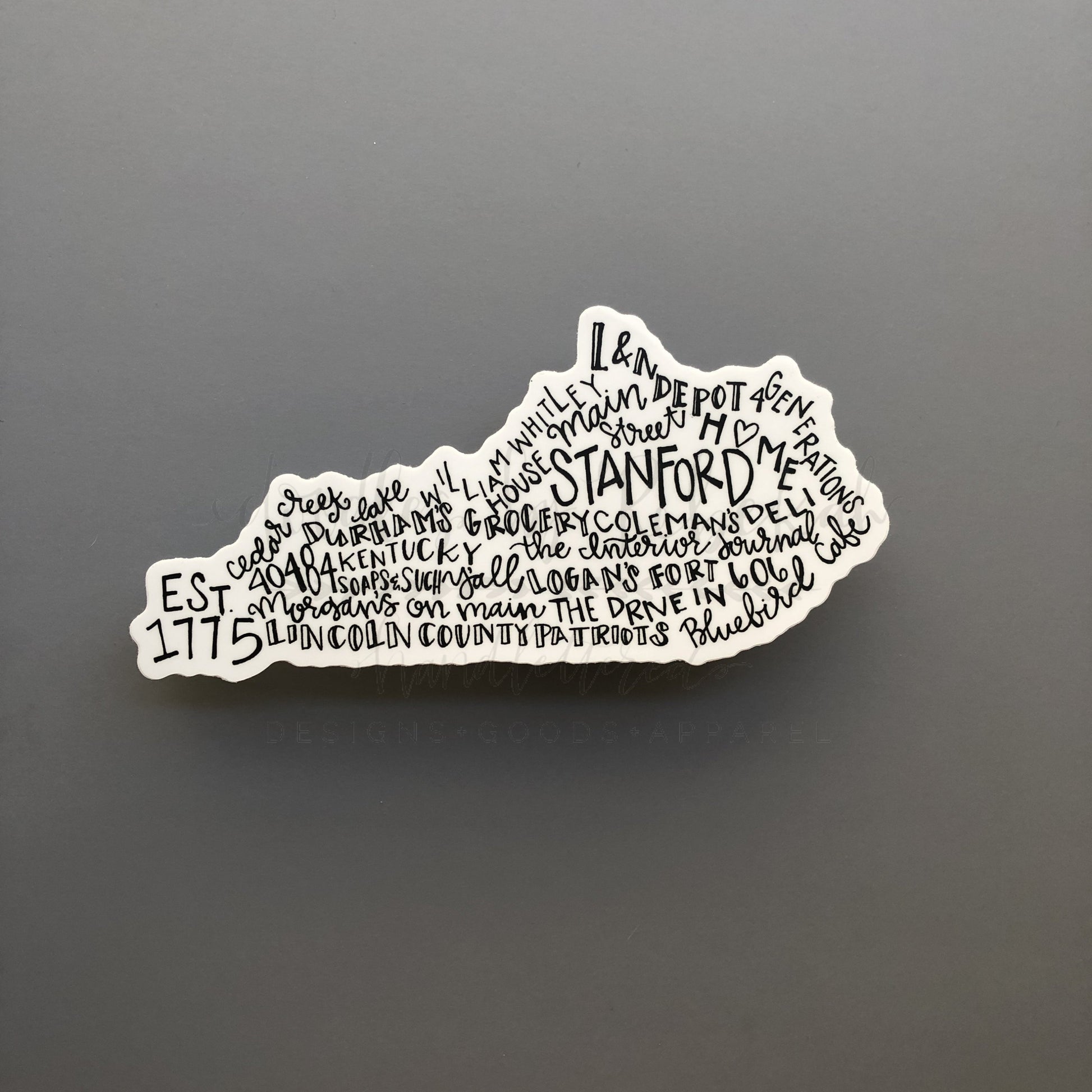 Stanford, KY Word Art Sticker - Doodles by Rebekah