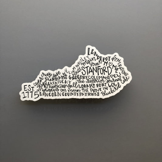 Stanford, KY Word Art Sticker - Doodles by Rebekah