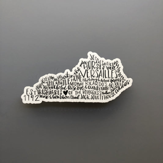 Versailles, KY Word Art Sticker - Doodles by Rebekah
