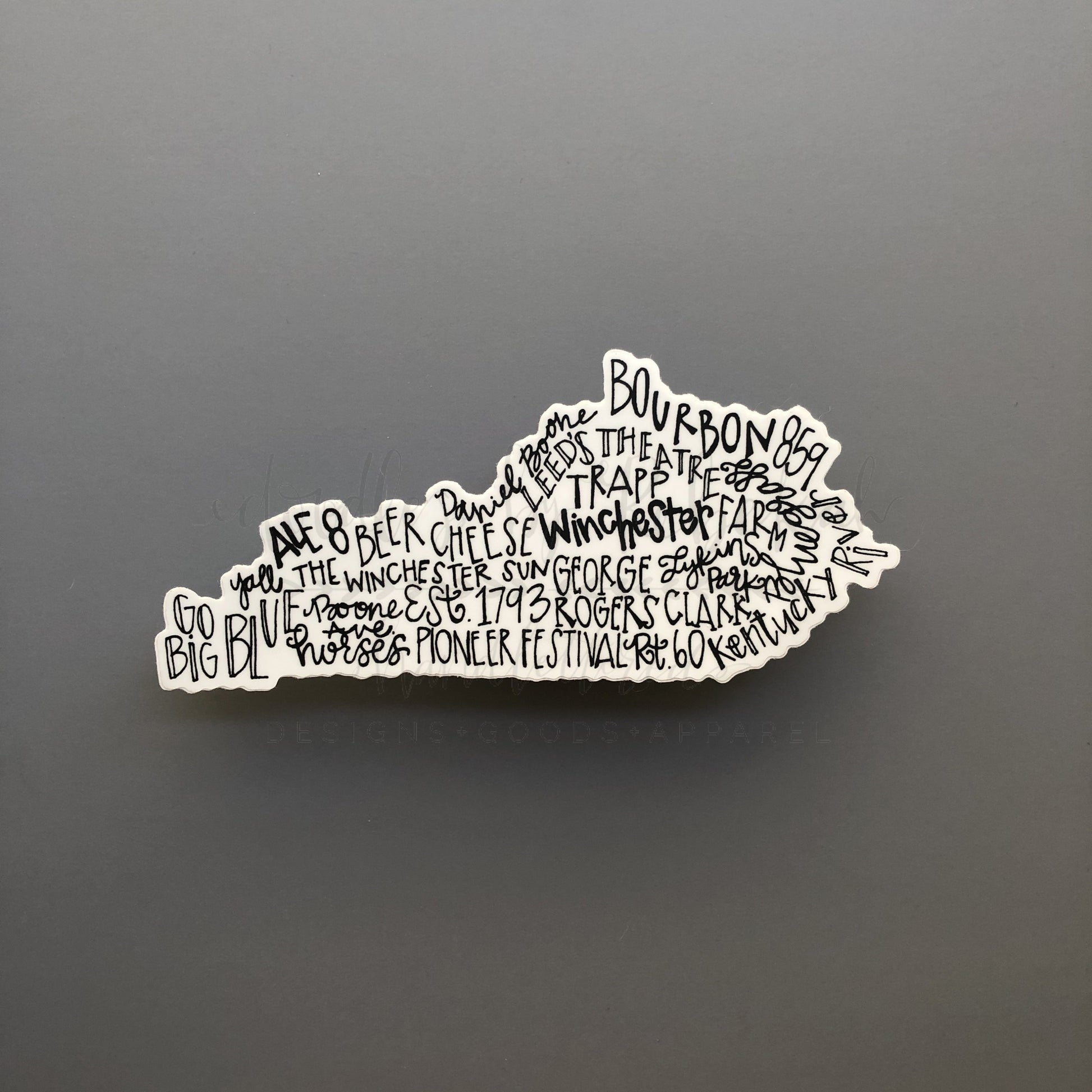 Winchester, KY Word Art Sticker - Doodles by Rebekah
