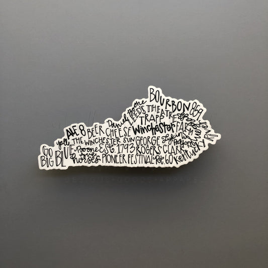 Winchester, KY Word Art Sticker - Doodles by Rebekah