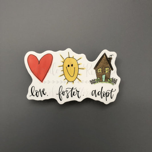 Love. Foster. Adopt. (Child) Sticker - Doodles by Rebekah