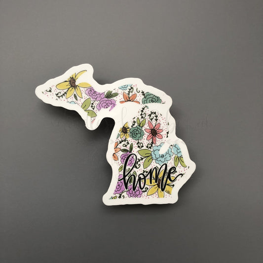 Michigan Floral Home Sticker - Doodles by Rebekah