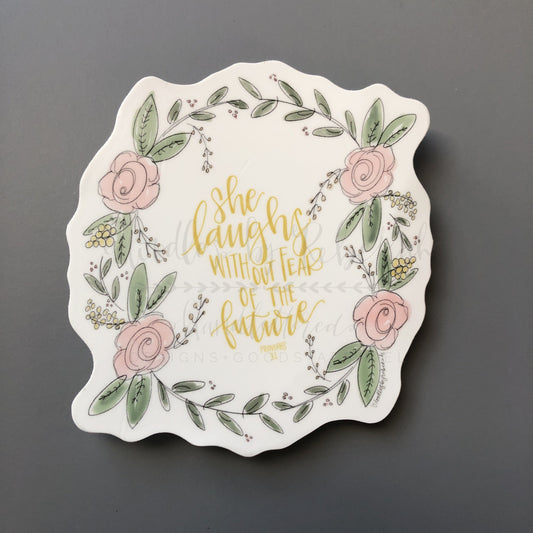 She Laughs Without Fear of the Future Sticker