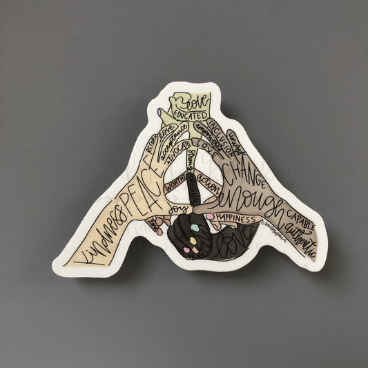 Peace Sign Hands Sticker