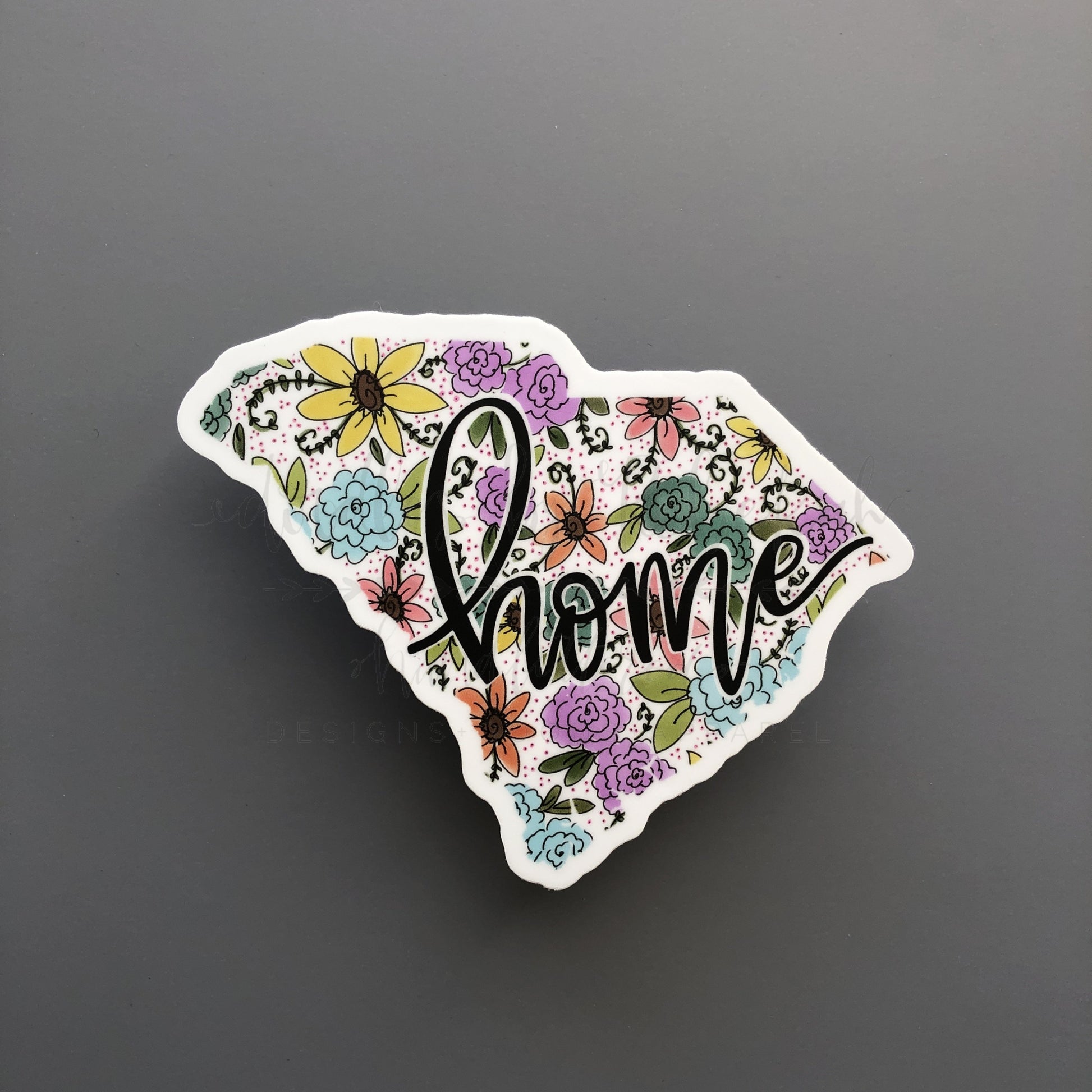 South Carolina Floral HOME Sticker - Sticker