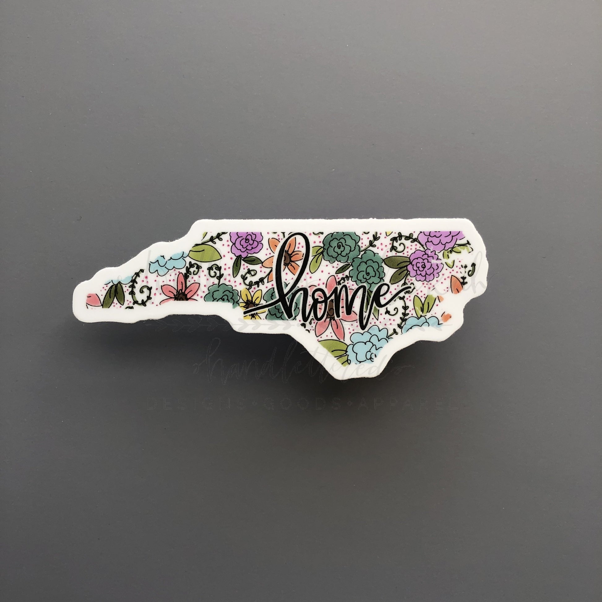 North Carolina Floral HOME Sticker - Sticker