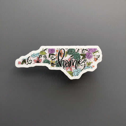 North Carolina Floral HOME Sticker - Sticker