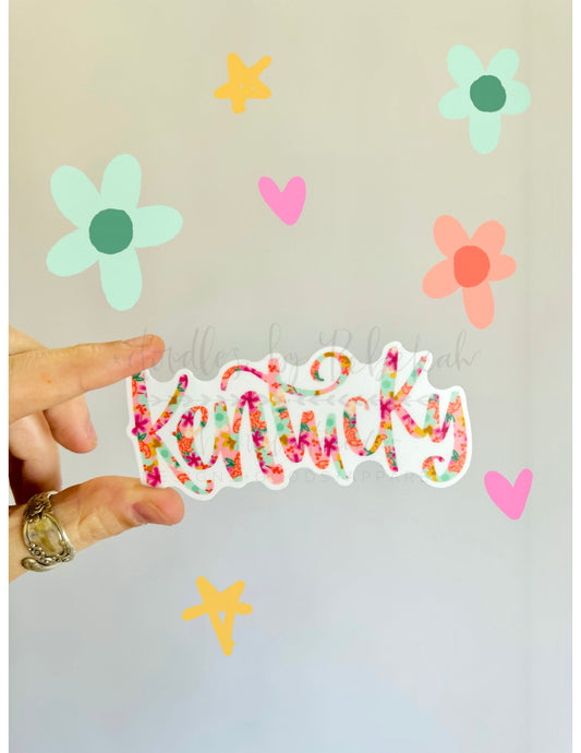 Floral Kentucky Sticker