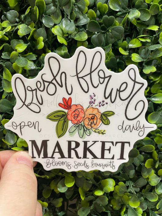 Fresh Flowers Market Sticker