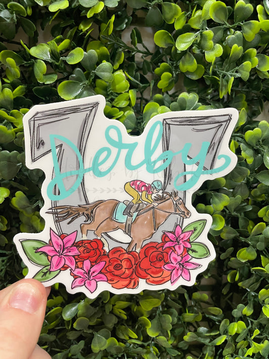Derby Horseshoe Sticker