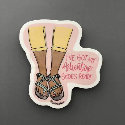 I've Got My Adventure Shoes Ready Sticker