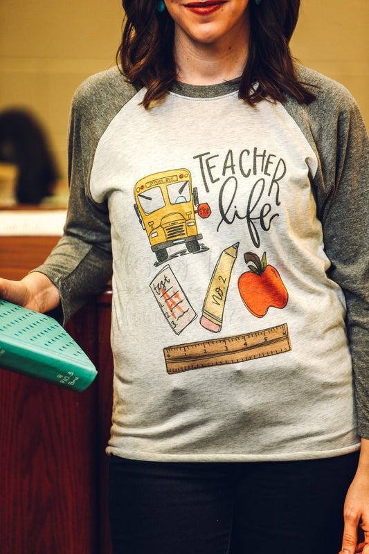 Teacher Life - Baseball Tee