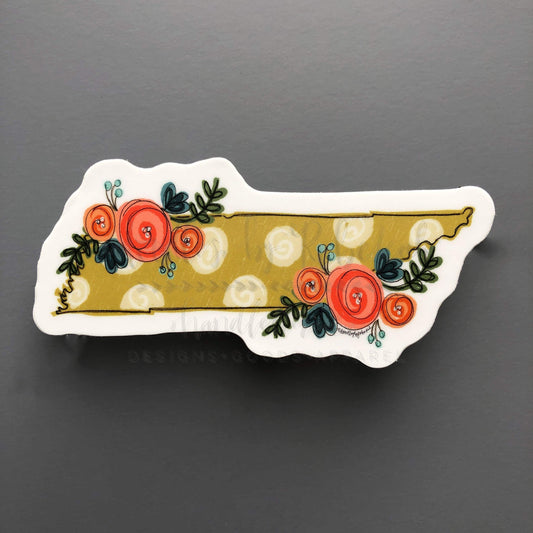 Tennessee Floral Dot Sticker