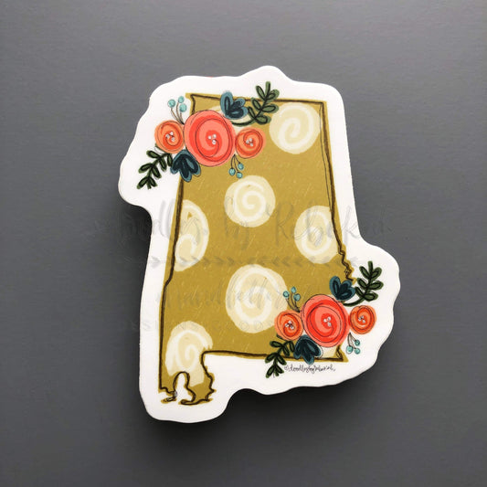 Alabama Floral Dot Sticker
