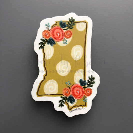 Mississippi Floral Dot Sticker