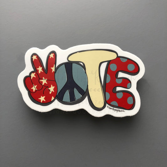 VOTE Peace Sign Sticker