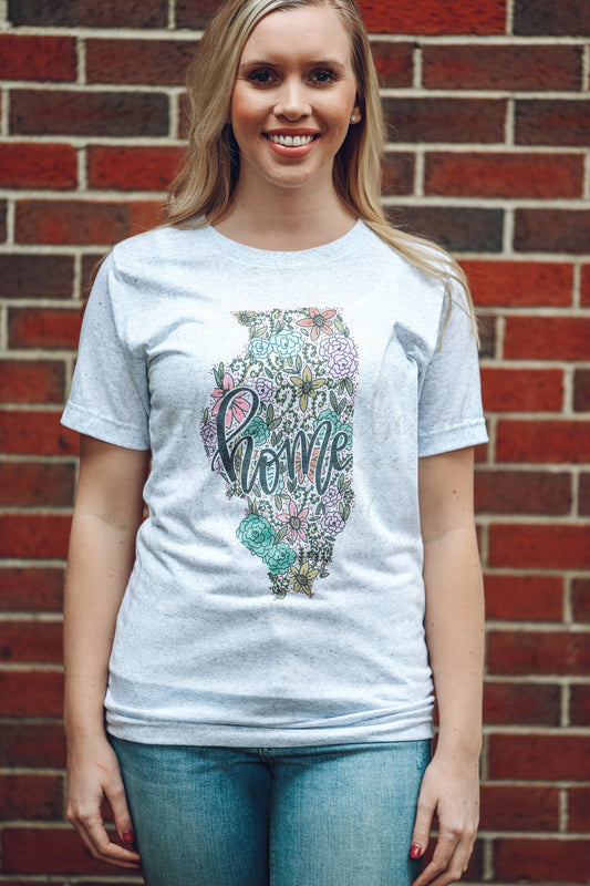 Illinois Floral Tee - Graphic Tee