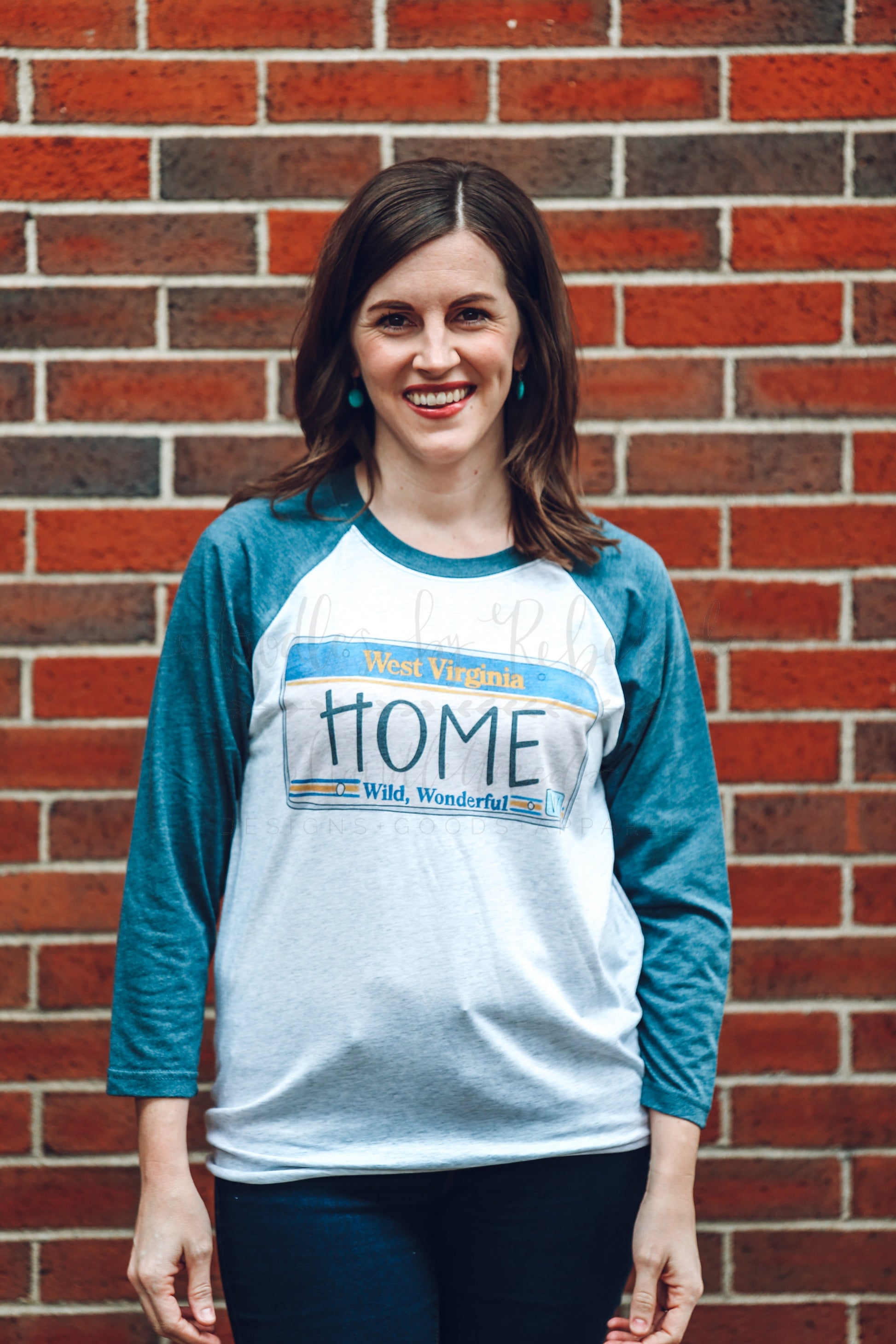 West Virginia License Plate Raglan - Baseball Tee